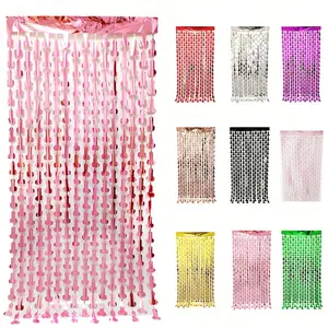 1/2pcs Adult Background Tassel, Bachelorette Party Decoration, Metal Foil Tassel Streamer, Perfect Party, Home And Holiday Decoration, Party Streamers, Single Party Decor, Shimmer Wall Backdrop