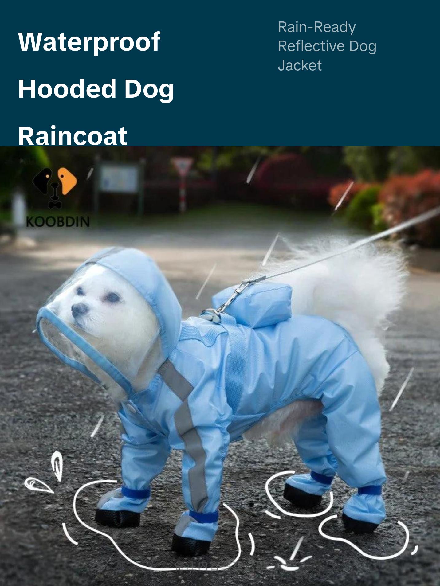 Waterproof Hooded Dog Raincoat Jumpsuit – Reflective Outdoor Jacket for Small to Large Dogs (XS-2XL)