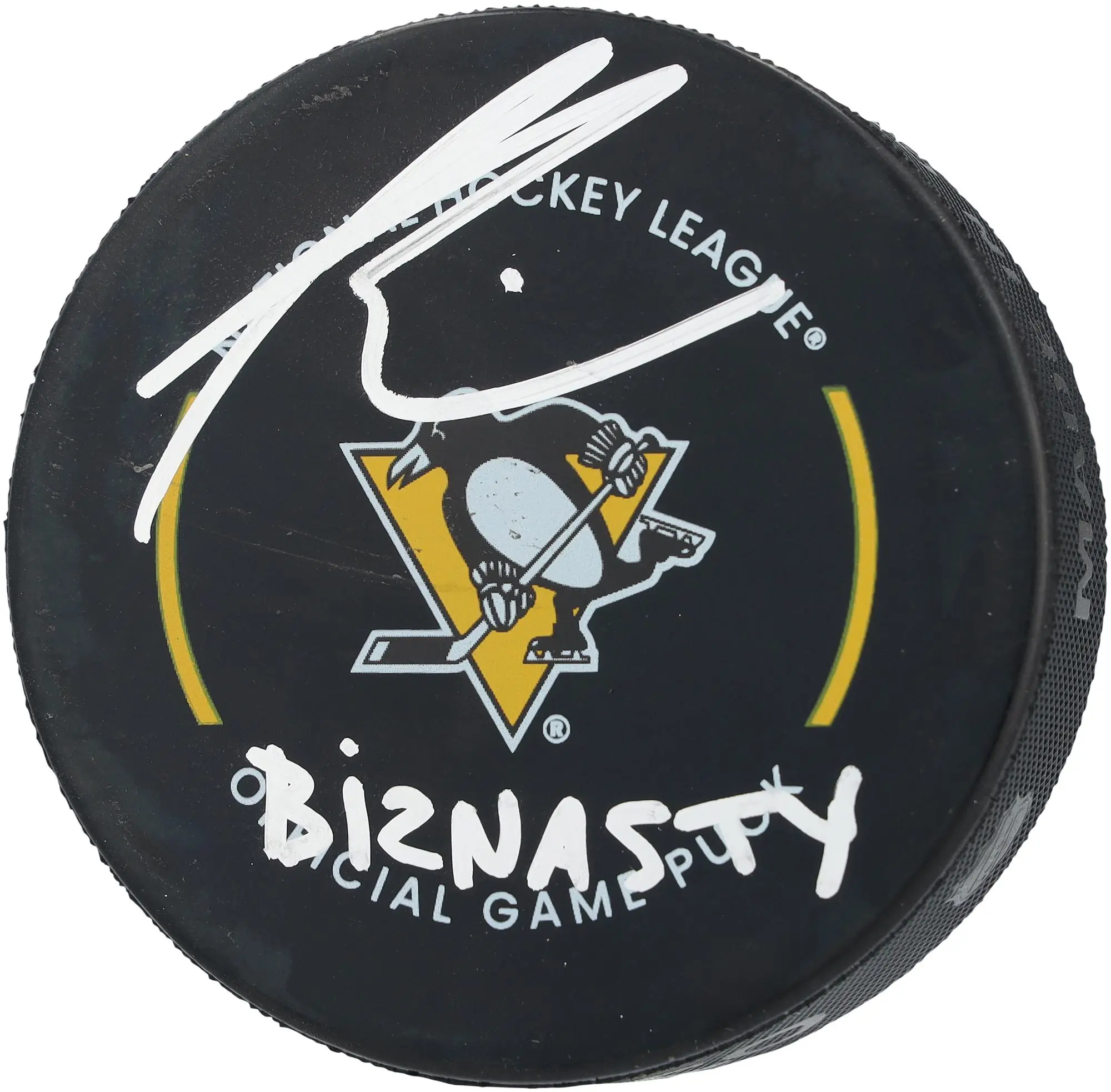 Paul Bissonnette Pittsburgh Penguins Autographed Official Game Puck with "Biznasty" Inscription - Fanatics Authentic Certified