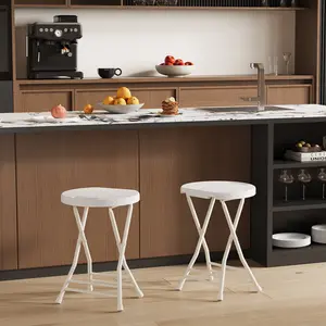 OUTGOODS Heavy Duty Folding Bar Stool, 18-inch backless design with carry handle. 600lbs load capacity and anti-slip feet, perfect for kitchen, indoor and outdoor spaces.