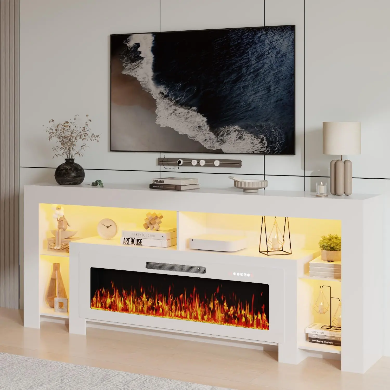White With White Fireplace