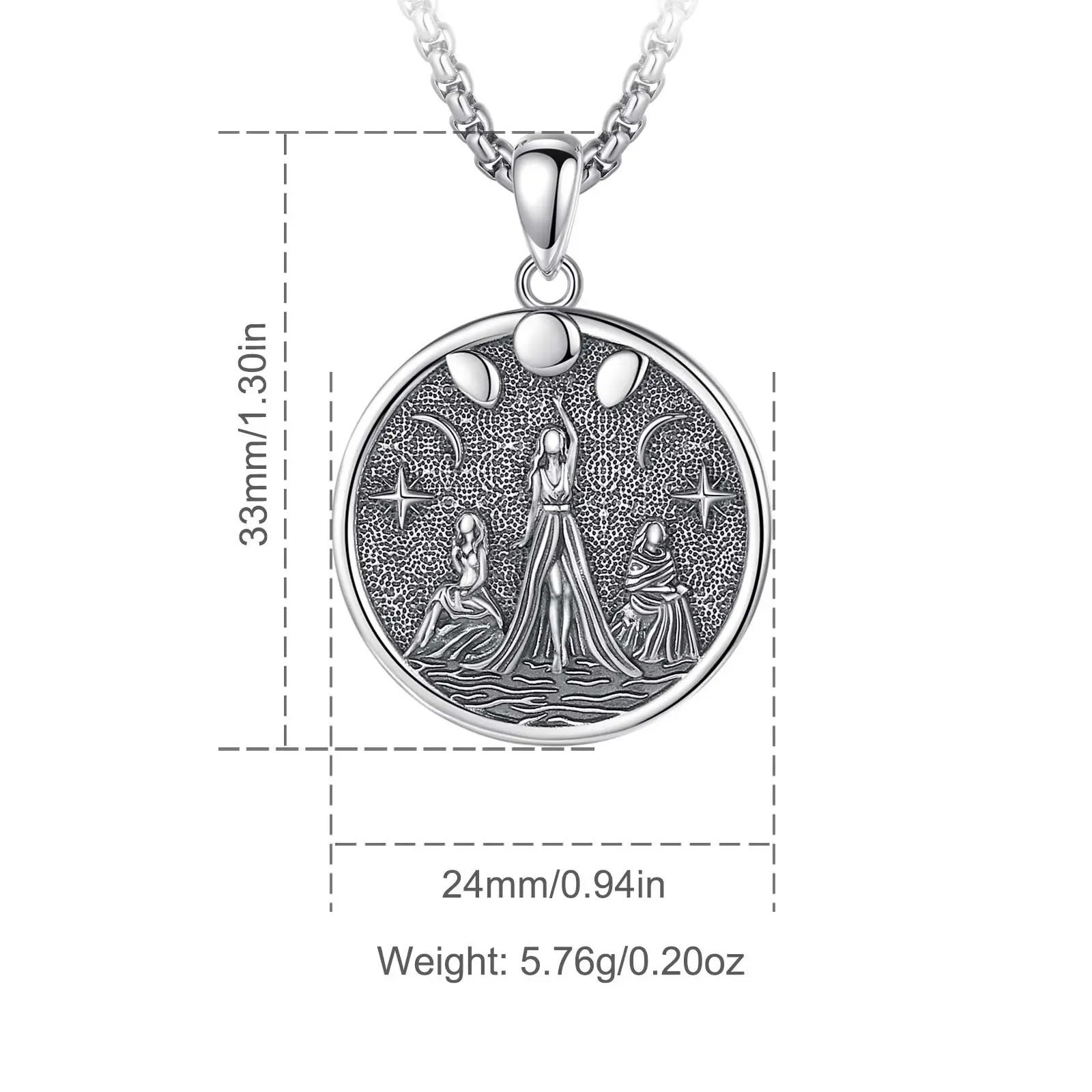 Minimalist Hecate Triple Moon Goddess