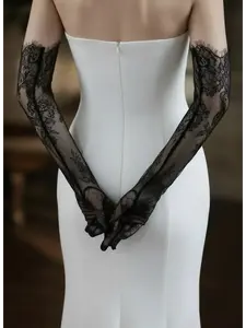 Lace Mesh Gloves - Bridal Accessory for Wedding Guest