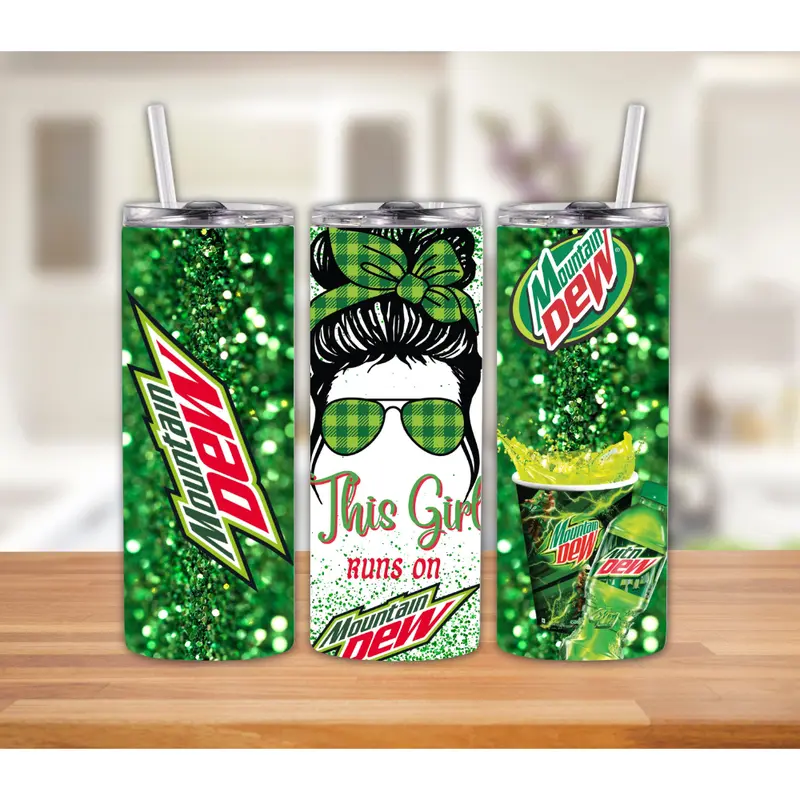 Mountain Dew Glow Tumbler 20 oz - Original Packaging with No Additional Features or Modifications Drinkware Flasks
