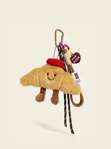 Creative Plush Toy Bag Charm, Fun Food Design Trendy Cute Keychain, Versatile Hanging Decoration, Trendy Accessory for Bags and Backpacks