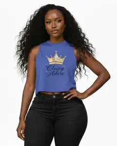 Classy Adore Crown Graphic Crop Top