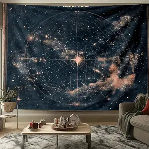 1pc Sky Star Map Tapestry - Microfiber for galaxy Constellation, Space-Inspired Cosmic Decor, Suitable for Bedroom and Living Room, Lightweight Bohemian Astronomy Design