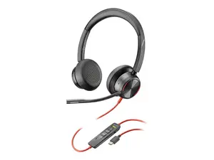 Poly Blackwire 8225 Headset - Stereo - USB Type C - Wired - 32 Ohm - 20 Hz - 20 kHz - Over-the-head - Binaural - Supra-aural - 7.19 ft Cable - Noise Cancelling MicrophoneTAA Compliant