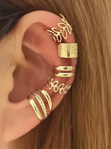 Fashion Vintage C-Shaped Ear Bone Clips, Ear Cuff, No Piercing Needed Personality Earrings, Daily Party Wear, 5 Piece Set, Set of Five, Versatile and Stylish