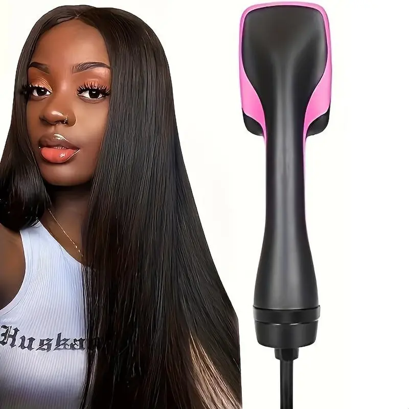 Electric Heated Hair Straightening Brush for Wet & Dry Use, Scalp Massage Function, Hot Air Styling Comb for Home Use, US Plug, Standard Power Cord, Hair Styling Tools