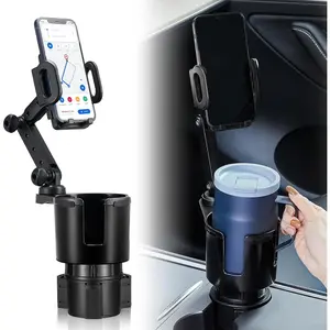 Cup Holder Expander Adjustable Base with Phone Mount 360? Rotation Cup Holder Cell Phone Holder for  Compatible with   Smartphones