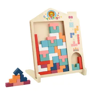 Wooden Colored 3D Russian Block Stacking Puzzle Jigsaw Building Puzzle Toy Montessori Educational Gift for Boys and Girls Board Game Educational Toys for Toddlers Brain Teasers for Toddlers kids 3-6 Years Fun