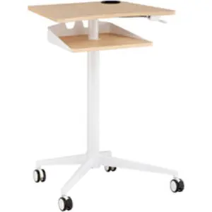 Safco SAF1944WH Active Collection Vum Mobile Workstation - Durable Adjustable Workbench Desk, Mobile Rolling Computer Desk for Flexible Working Environments, White