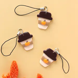 Cute Pumpkin Spice Coffee Phone Charms by Terrazzo Vibes - Fall Themed Charms for Tablet, Ipad, Phone, Camera Accessories - Durable