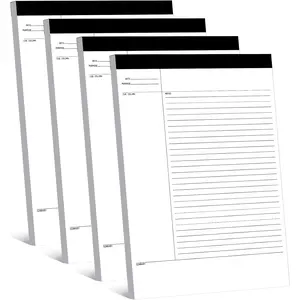 4 Pack 8.5" x 11.75" Legal Pads 50 Sheets White Legal Ruled Writing Notepads, Suitable for Home, Teacher, Student, College, Office and Business Daily Writing