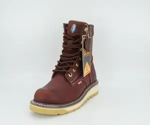 Cactus Men's Leather Lace Up Work Boot - Wine