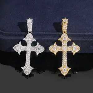 Cross Pendant Moissanite S925 + Rhodium