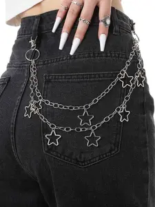 Y2K Star Jean Chains for Women Pants Chain for Men Pocket Chain for Pants Biker Hip Punk Chains Y2K Jewelry for Women Accessory Silver Lightweight Trendy Fashion for Music Festival Concert Cosplay