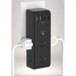 Surge Protector with Rotating Plug, 6-Outlet AC + 4 USB (2 USB-C), 1800J Swivel Wall Tap for Dorm & Office