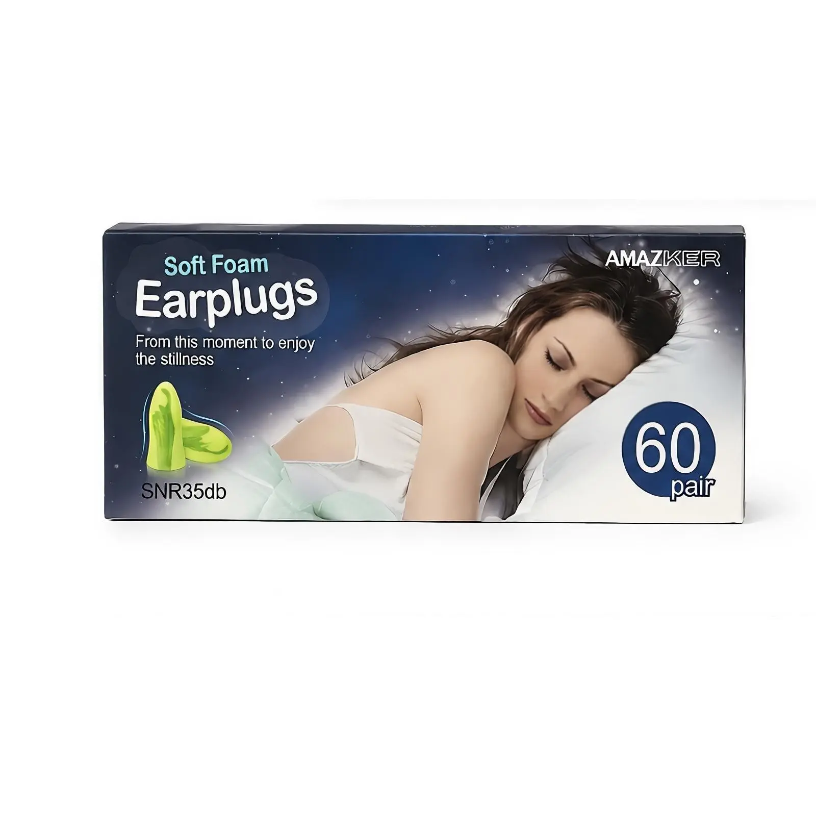ComfortFit Noise-Reducing Ear Plugs - Soft Flexible Material for All-Day Comfort Reusable Easy to Clean Lightweight Travel-Friendly 60 Pair