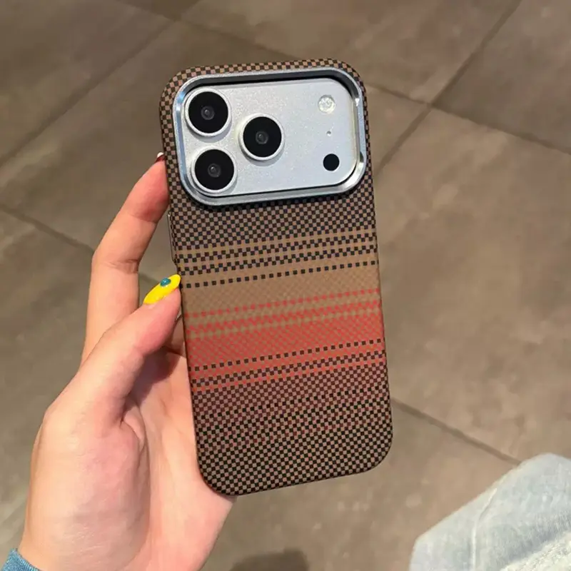 Phone Case: [Full-Coverage Kevlar Texture] Ultra-thin, Innovative Magnetic Protective Case, compatible with iPhone 17, Air, 16e, 15, 14, 13, 12 Pro Max, and Plus; supports wireless charging; shock-resistant and scratch-resistant,