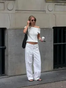 Open Front Knit Cardigan, Daily Casual Off-Shoulder Short Sleeve Knit Slim Fit Top, Plain Pattern, H Type Silhouette, Clothing Length, Summer Style, Contemporary, , , Vacation Ready, Resort Wear, Touch, Travel Outfit