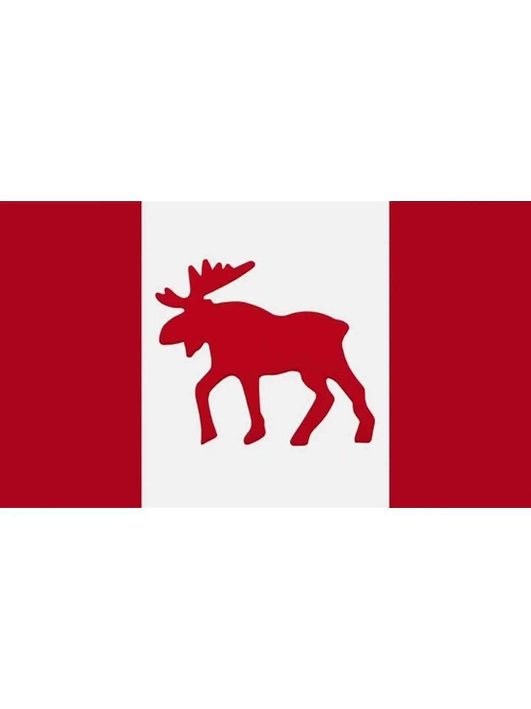 Moose Emblem On Canadian Flag Poster Print by Darren Greenwood, 18 x 10