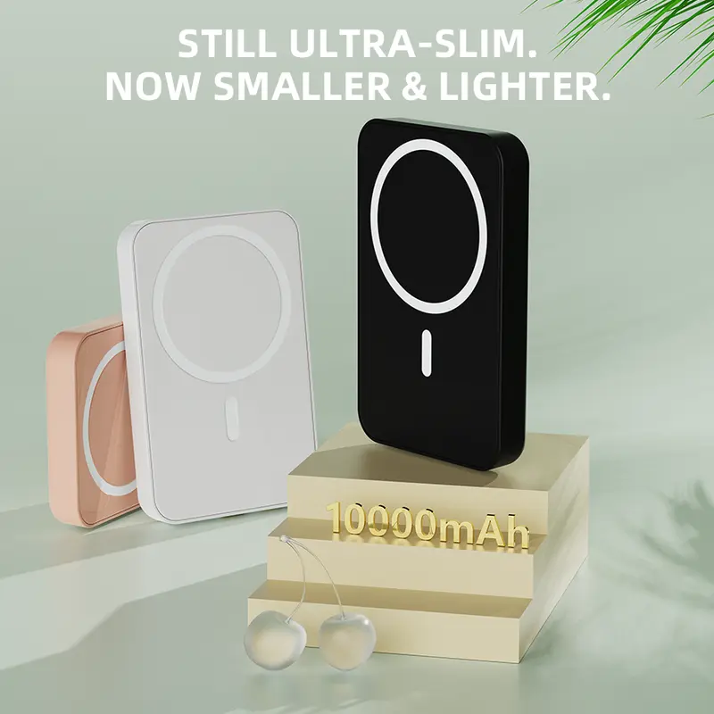 Portable charger, minimum 15W, 10000/5000mAh magnetic power bank, USB-C input/output fast charging, mini battery pack charger, compatible with Phone 16/15/14/13/12 Pro Max