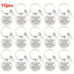 15pcs Christian Bible Keychains |   Zinc Alloy Casual Style Keychain Gifts with Bible Verses