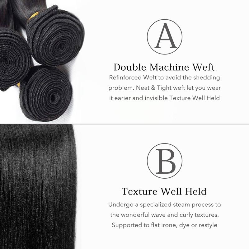 Wavymy Budget Fridendly Brazilian Virgin 100% Human Hair Bundles Yaki Straight Quick Weave Sew In/Glue In Viral Hair Bundles Natural Color