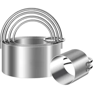 Round Biscuit Cutters with Handle, Stainless Steel Baking Essential Tool for Effortless Circle Cookie Shaping,Pastry,Cake Decoration Creation–Precise Cut for Dumpling,Scone