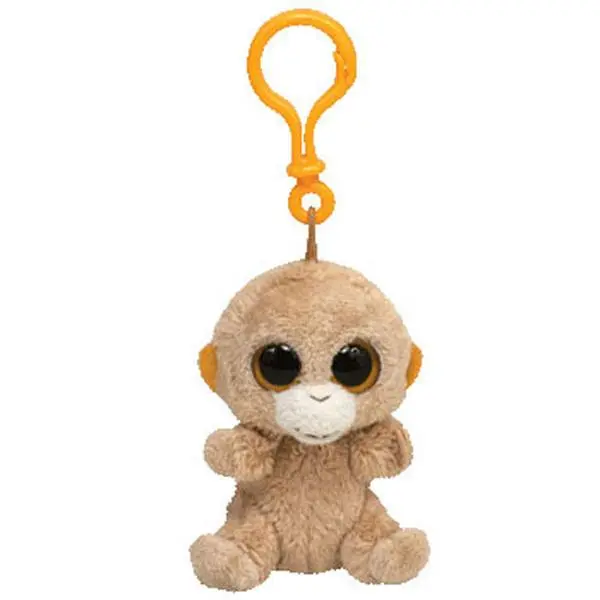 TY Beanie Boos Tangerine the Orangutan Keychain - Solid Eye Color, 3 In Plastic Key Clip, Small Clip, Collectible Gift, Mint Tag Set
