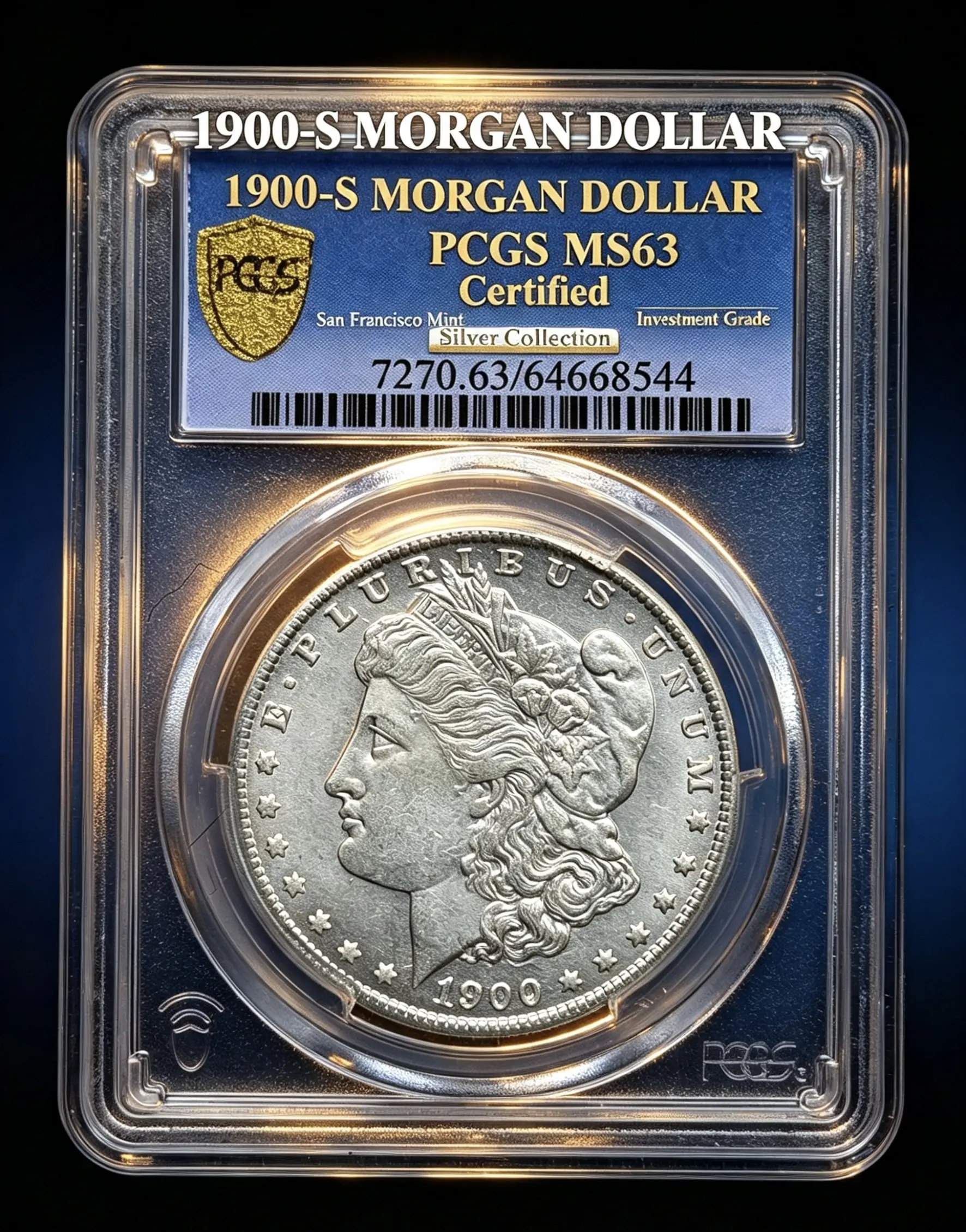 Super Rare 1900-S Morgan Silver Dollar,PCGS AU50 Certified With Protective Slab Packaging #VintageSilver #Numismatics #TikTokCoin