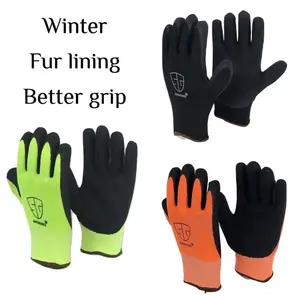 6 pairs Winter Insulation Double Lining Work Glove with Extra Grip and Soft Construction