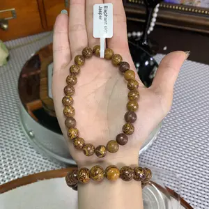 【Elephant skin Jasper】（Random shipping）Elephant skin Jasper Bracelet Round Beads Stretch Bracelet Unisex