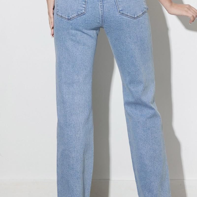 Vibrant P6182 Jeans Rectos Straight Leg with Sutil Desgaste Original Denim Womenswear Casual Chic Pants