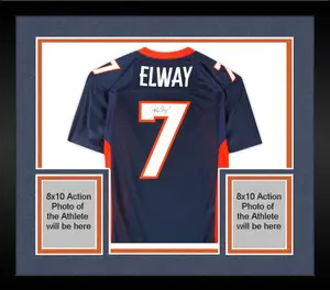 Framed John Elway Denver Broncos Autographed Blue Mitchell & Ness 1997 Throwback Authentic Jersey - Fanatics Authentic Certified