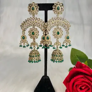 Desi Beautiful Lightweight Statement Polki Jhumki Earrings