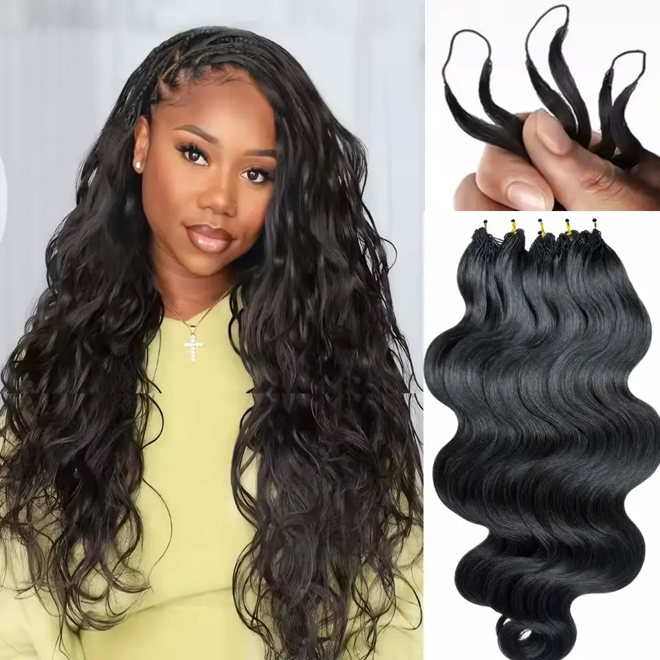 【Big Deal】Miracle Knots #1B Body Wave Crochet Hair Black Wavy Hair Extensions, Invisible Pre-looped Crochet Braids 100g/pack Beginner Friendly Easy Install