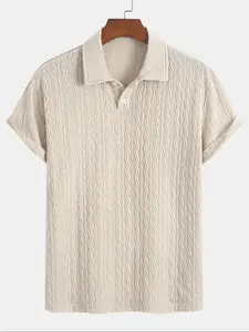 Men's Summer Knit Polo Shirt, Breathable Regular Fit Short Sleeve Top, Casual Fashion Comfortable Daily Wear, Stylish Relaxed Style