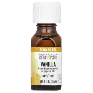 Aura Cacia Pure Essential Oil In Jojoba Oil, Vanilla, 0.5 fl oz (15 ml)