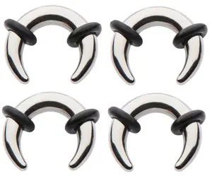 6g 8g 10g 12g Steel Pinchers for Ears Septum Horseshoe Gauges Unisex 316L Surgical Steel with O-rings for Ear Nose Stretching