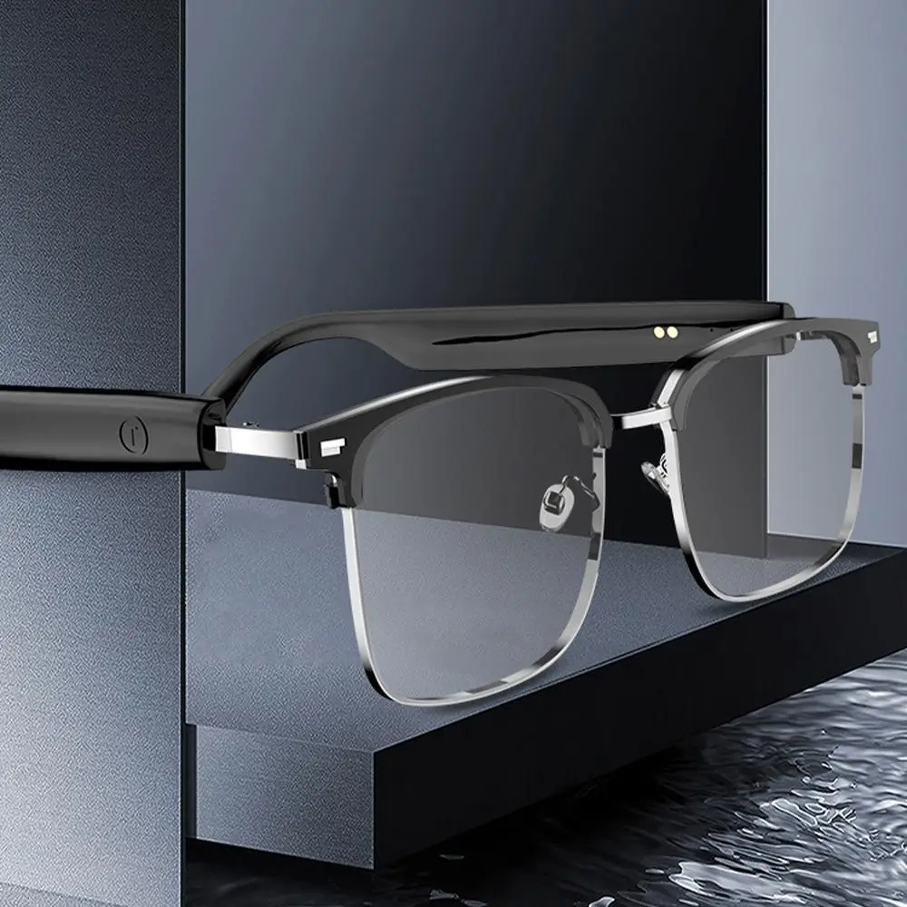 Smart Glasses, Wireless Smart Glasses with Magnetic Charging, AI Smart Glasses for Music & Call Navigation Conference, Suitable for Men and Women, Sma