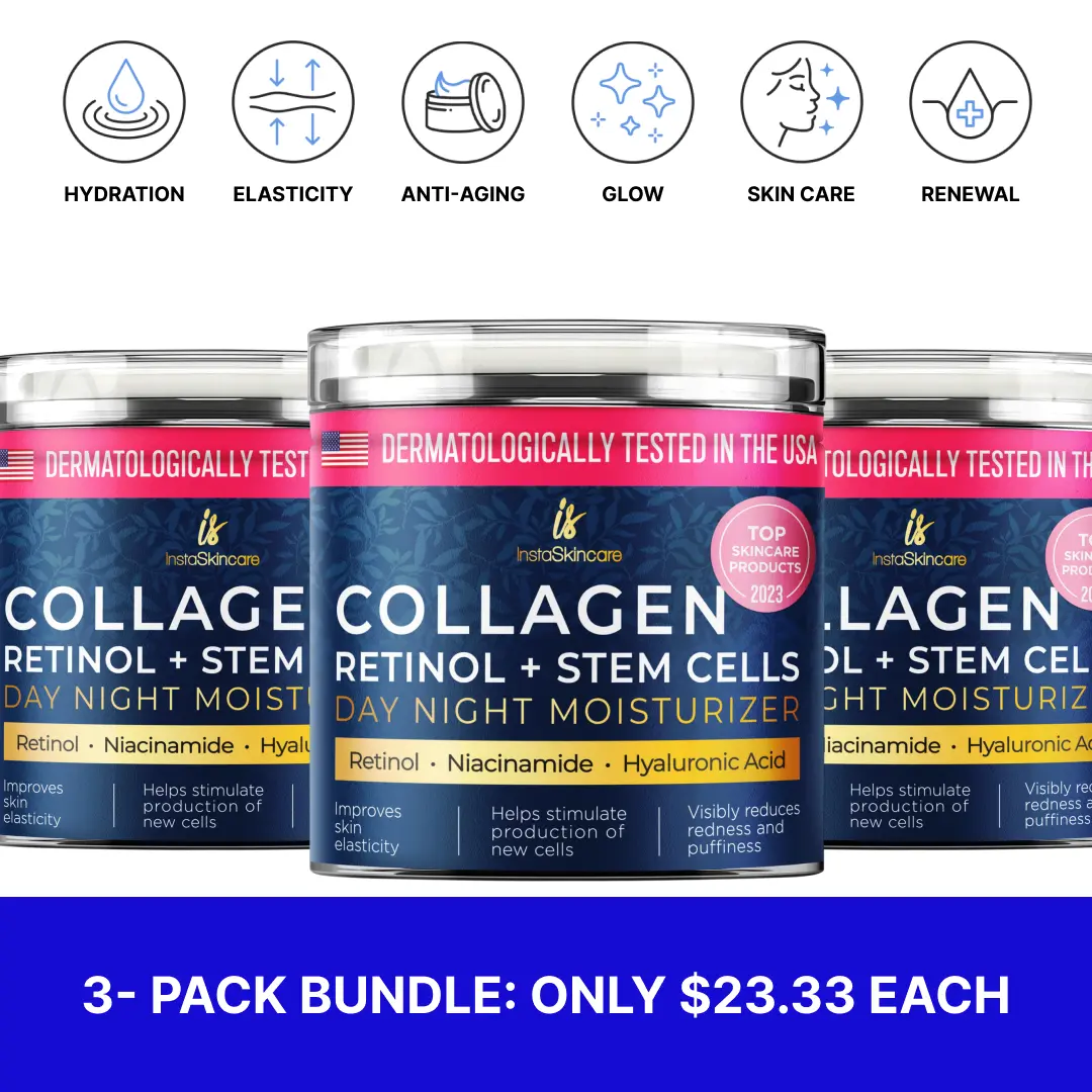 3-pack Collagen Retinol & Stem Cells Retinol Face Moisturizers Rejuvenating Skin Power Cream Radiant Comfort Hydrate Hydrating Moisture InstaSkinCare