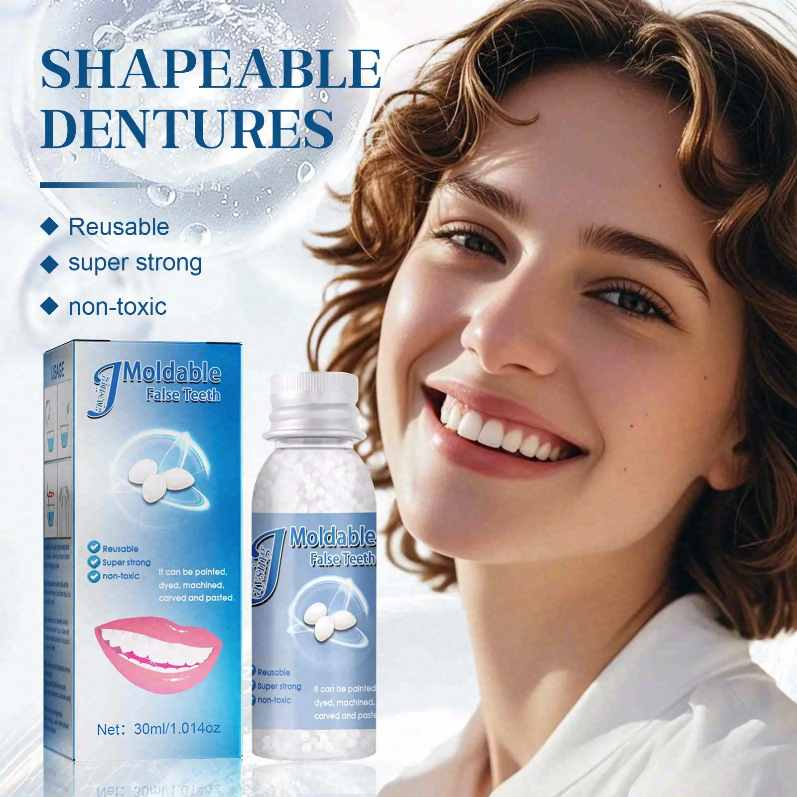 Jaysuing Shapeable Cavity Filling Teether, Film and Television Makeup Denture Modification Teether, Fake Fillings for Broken Teeth Moldable False