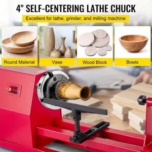 VEVOR Lathe Chuck 4-inch Nova Chuck Self-Centering with Set of Accessories in Steel for Woodworking