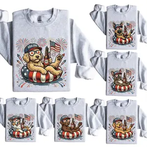 Patriotic Dogs: 4th of July Dog Sweatshirts | 50+ Dog Breeds, Custom Available, USA Flag, Fireworks, America 250