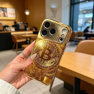 Gold Bitcoin Circuit Pattern Phone Case for OPPO A15/A16/A16K/A17/A31/A38 4G/A3X 5G/A53 2020/A54/A5 5G/A6S 5G Light luxury gold glass texture phone case