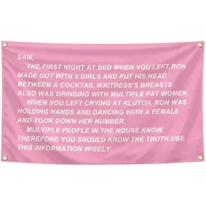 Funny Jersey Shore Letter Tapestry 3×5 Feet Indoor and Outdoor Tapestry with Brass Grommets Boys and Girls Room, College Dormitories, Bedrooms, Living Rooms, Balconies, Party Decorations