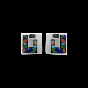 Zuni Earrings • 925 Sterling Silver • Traditional Native American Design